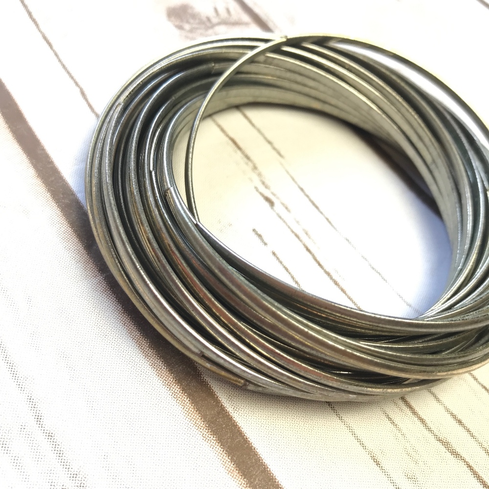 Silver Many Bangle Stack Boho Infinity Bracelet - image 3